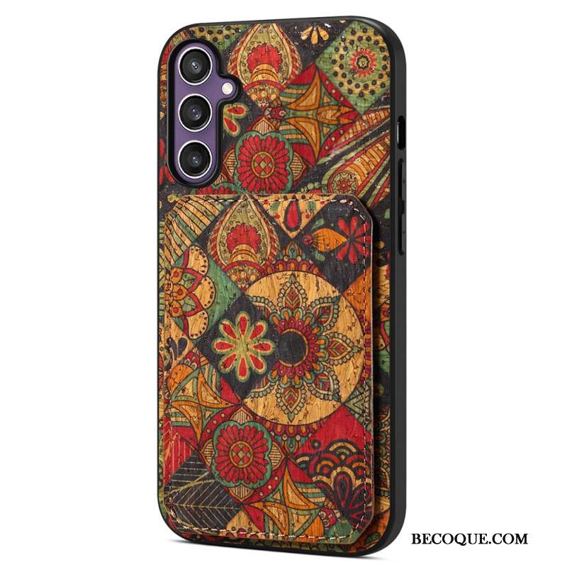 Kuori Samsung Galaxy S25 5g Kukkakuvioinen Korttikotelo Ja Teline