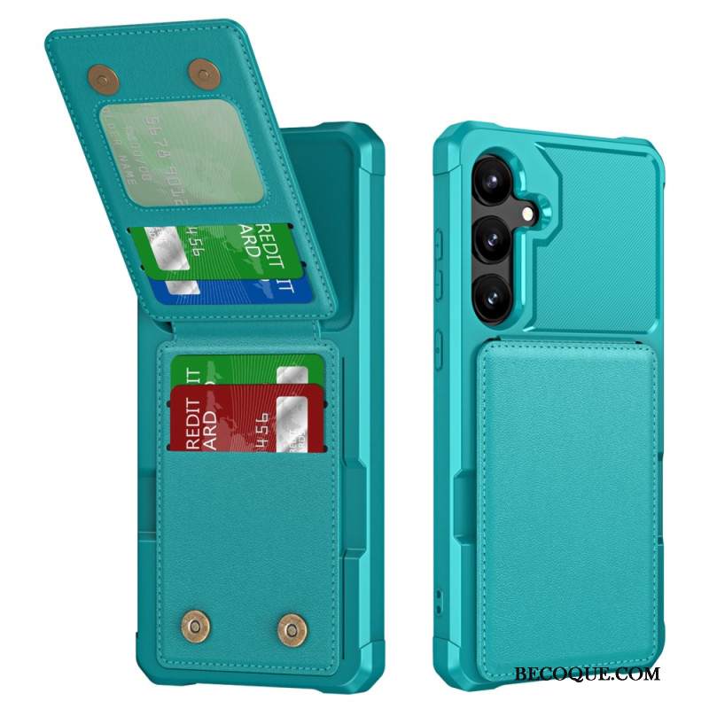 Kuori Samsung Galaxy S25 5g Metallikuvioinen Korttikotelo Ja Teline