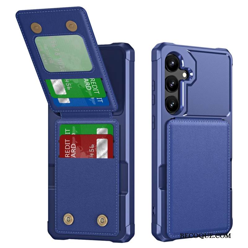 Kuori Samsung Galaxy S25 5g Metallikuvioinen Korttikotelo Ja Teline