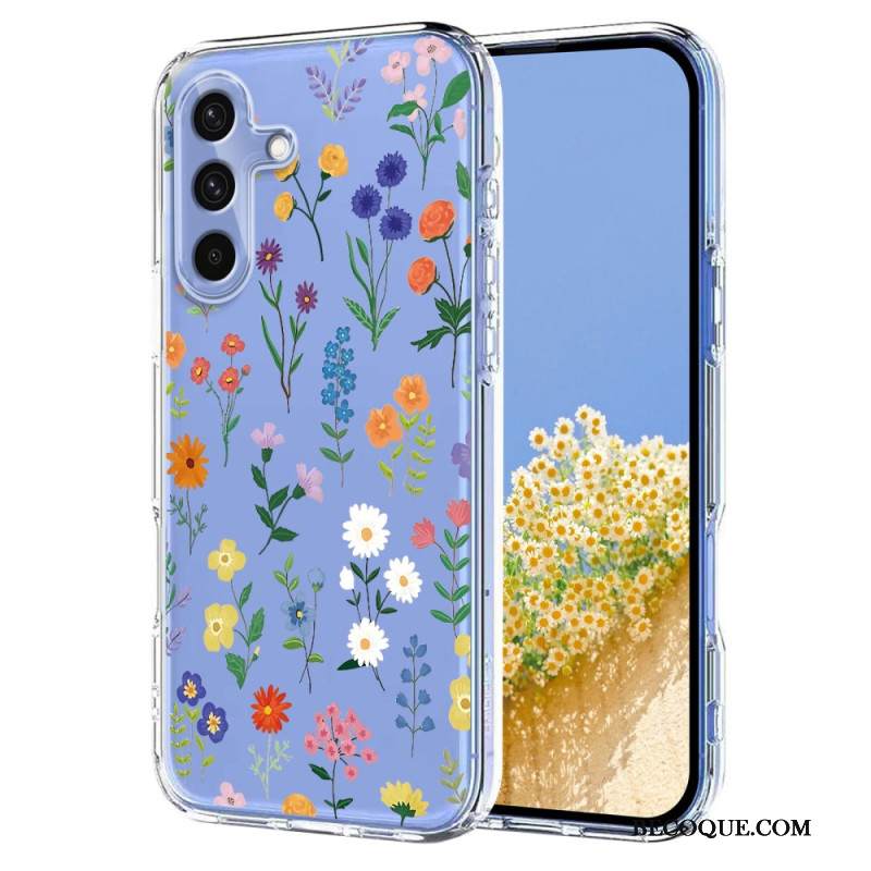 Kuori Samsung Galaxy S25 Fe Läpinäkyvä Kukka- Ja Perhoskuvio Suojakuori