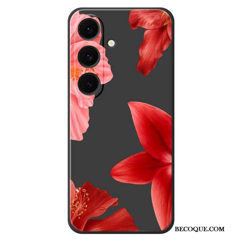 Kuori Samsung Galaxy S25 Fe Punainen Kukkasilikoni