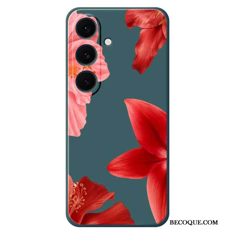 Kuori Samsung Galaxy S25 Fe Punainen Kukkasilikoni