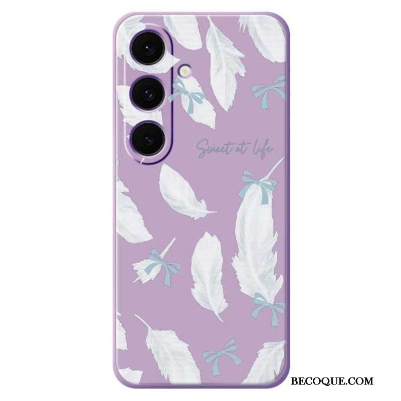 Kuori Samsung Galaxy S25 Fe Valkoinen Höyhen-silikoni