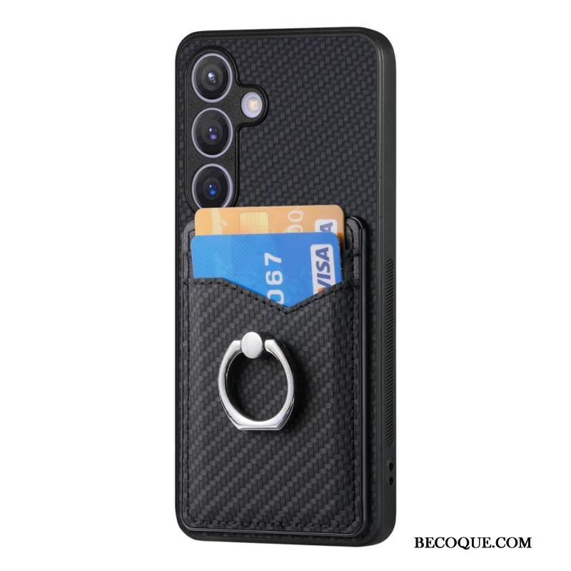 Kuori Samsung Galaxy S25 Plus 5g Hiilikuitukorttikotelo Ja Sormuskotelo