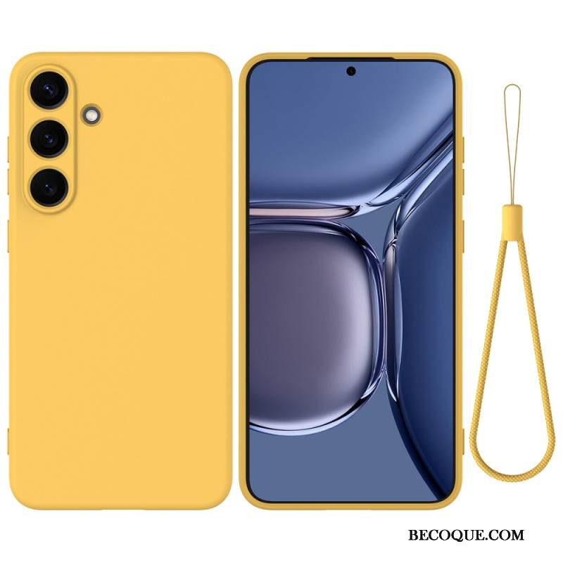 Kuori Samsung Galaxy S25 Plus 5g Nestemäistä Silikonia Hihnalla Suojakuori