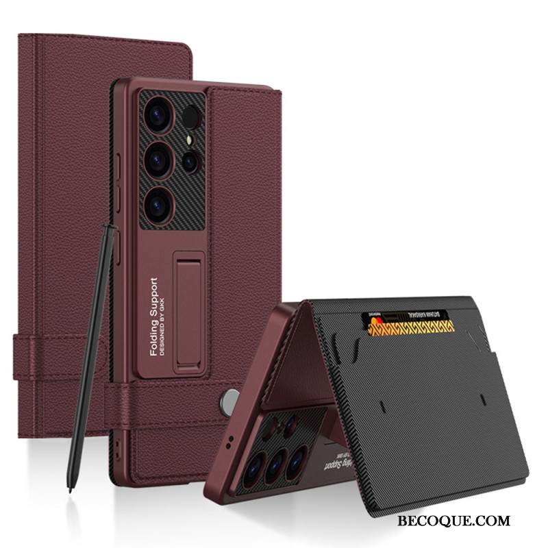 Kuori Samsung Galaxy S25 Ultra 5g Gkk-korttikotelolla Ja Jalustalla