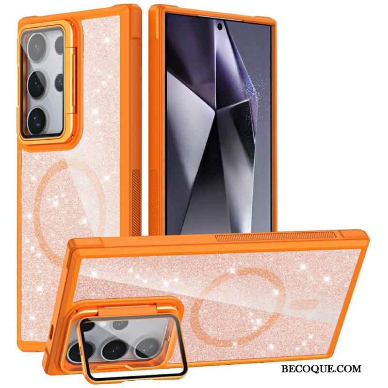 Kuori Samsung Galaxy S25 Ultra 5g Kimallus Sisäänrakennetulla Jalustalla Suojakuori