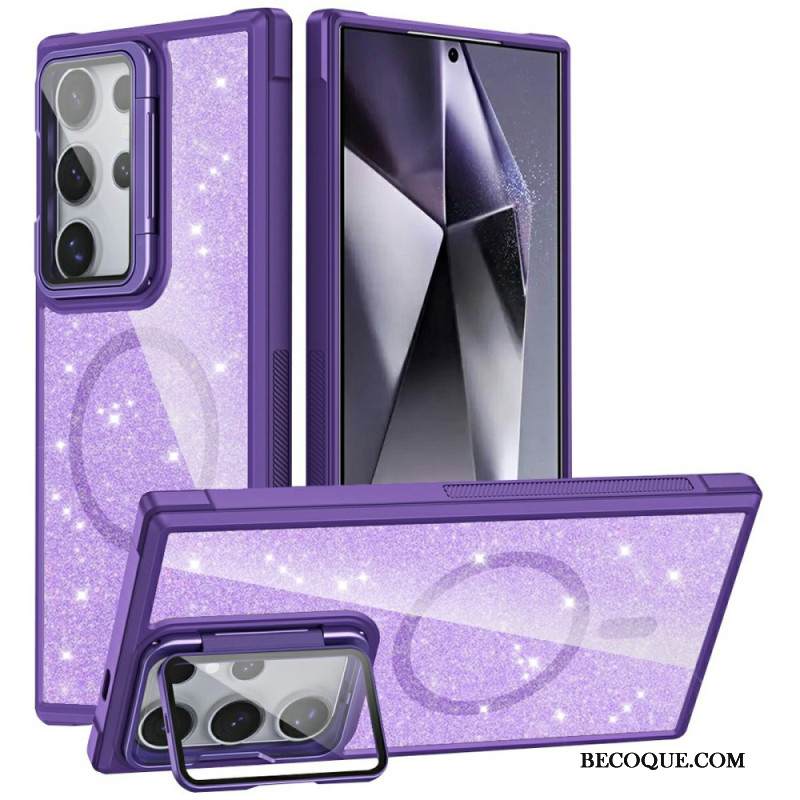 Kuori Samsung Galaxy S25 Ultra 5g Kimallus Sisäänrakennetulla Jalustalla Suojakuori