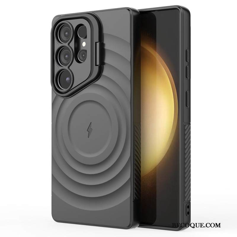 Kuori Samsung Galaxy S25 Ultra 5g Magsafe-yhteensopiva Aaltoileva Muotoilu Jalustalla Suojakuori