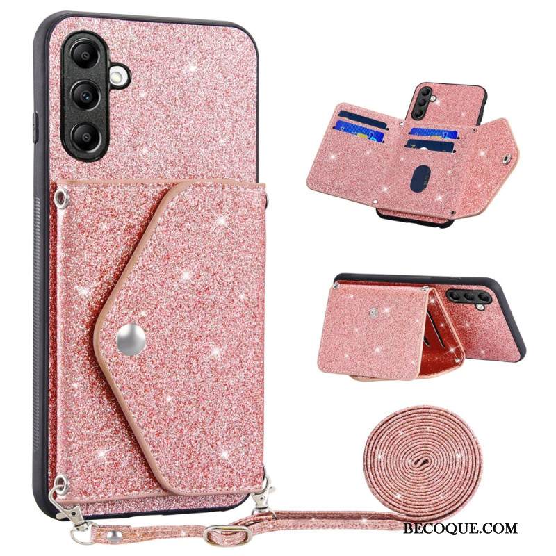 Kuori Samsung Galaxy S26 Kimaltava Korttiteline Ja Olkahihna