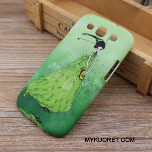 Kuori Samsung Galaxy S3 Sarjakuva Puhelimen Kuoret Kova, Kotelo Samsung Galaxy S3 Suojaus Pesty Suede Sininen