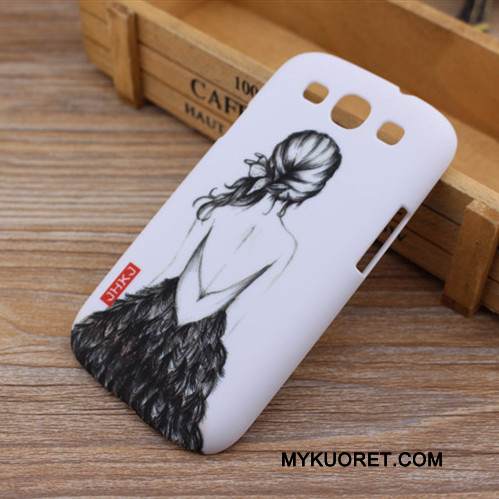 Kuori Samsung Galaxy S3 Sarjakuva Puhelimen Kuoret Kova, Kotelo Samsung Galaxy S3 Suojaus Pesty Suede Sininen