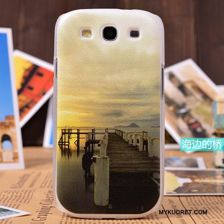 Kuori Samsung Galaxy S3 Suojaus Lisävarusteet Puhelimen Kuoret, Kotelo Samsung Galaxy S3 Nahka Oranssi Kukkakuvio