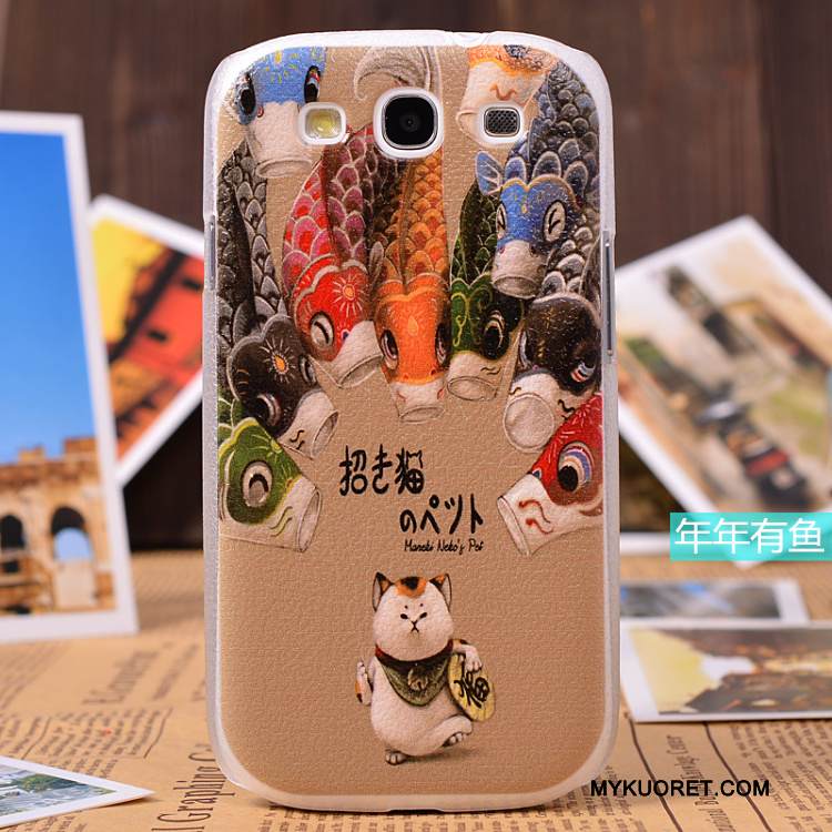 Kuori Samsung Galaxy S3 Suojaus Lisävarusteet Puhelimen Kuoret, Kotelo Samsung Galaxy S3 Nahka Oranssi Kukkakuvio