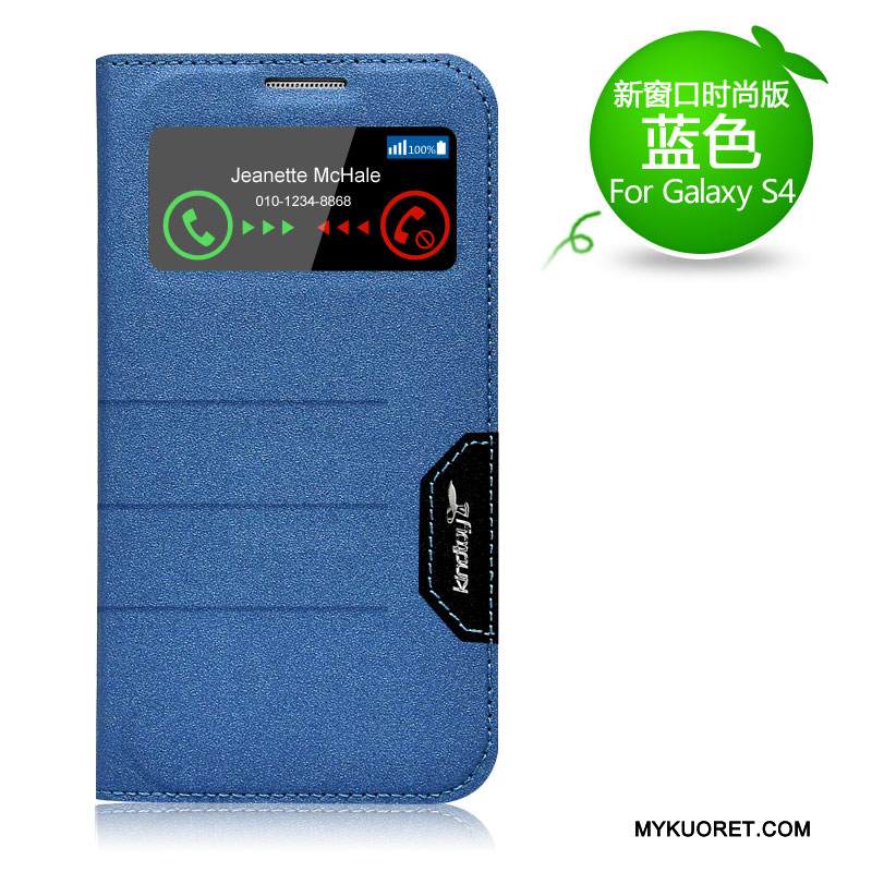 Kuori Samsung Galaxy S4 Nahka Uusi Punainen, Kotelo Samsung Galaxy S4 Suojaus Puhelimen Kuoret