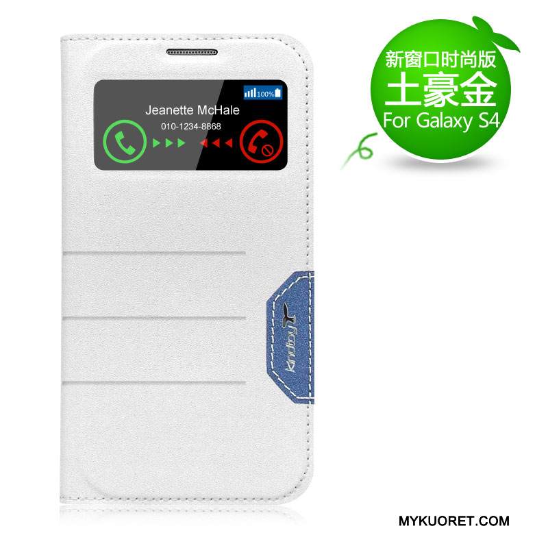 Kuori Samsung Galaxy S4 Nahka Uusi Punainen, Kotelo Samsung Galaxy S4 Suojaus Puhelimen Kuoret