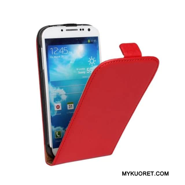 Kuori Samsung Galaxy S4 Nahka Vaaleansininen Puhelimen Kuoret, Kotelo Samsung Galaxy S4 Suojaus