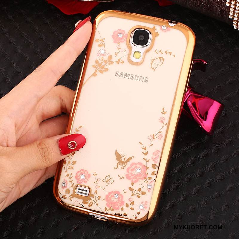 Kuori Samsung Galaxy S4 Silikoni Kulta Rengas, Kotelo Samsung Galaxy S4 Strassi Puhelimen Kuoret