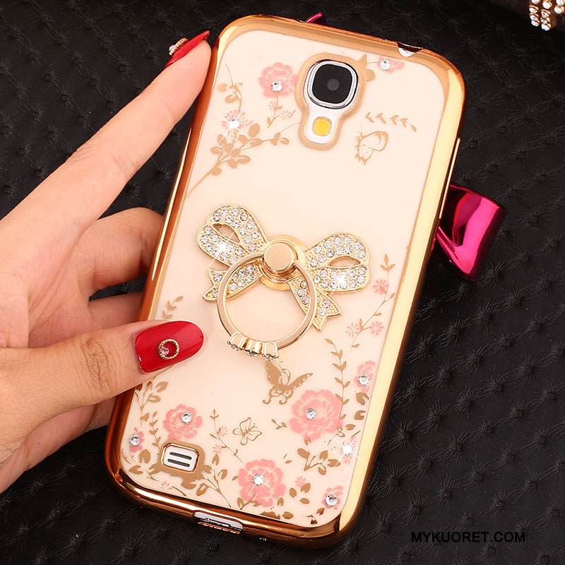 Kuori Samsung Galaxy S4 Silikoni Kulta Rengas, Kotelo Samsung Galaxy S4 Strassi Puhelimen Kuoret