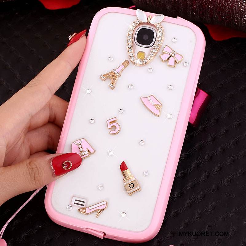 Kuori Samsung Galaxy S4 Suojaus Puhelimen Kuoret Violetti, Kotelo Samsung Galaxy S4 Ripustettavat Koristeet Läpinäkyvä