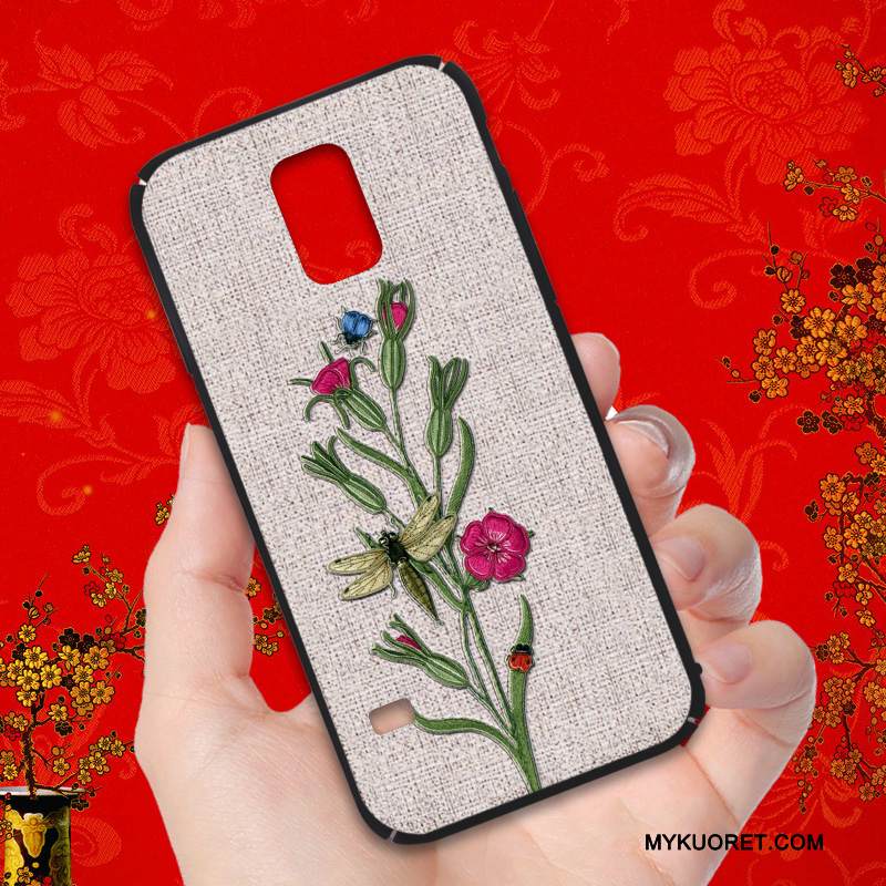 Kuori Samsung Galaxy S5 Laukut Kova Puhelimen Kuoret, Kotelo Samsung Galaxy S5 Luova Khaki Pesty Suede