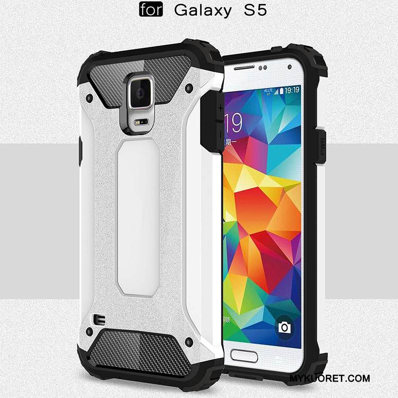 Kuori Samsung Galaxy S5 Laukut Pesty Suede Puhelimen Kuoret, Kotelo Samsung Galaxy S5 Suojaus Hopea Murtumaton