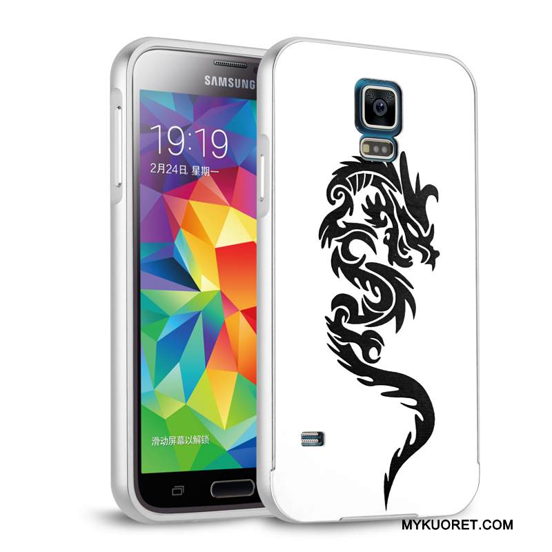 Kuori Samsung Galaxy S5 Metalli Hopea Takakansi, Kotelo Samsung Galaxy S5 Suojaus Kehys