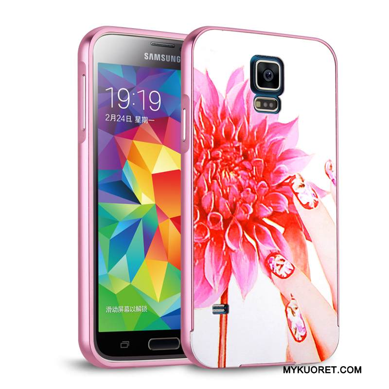 Kuori Samsung Galaxy S5 Metalli Hopea Takakansi, Kotelo Samsung Galaxy S5 Suojaus Kehys