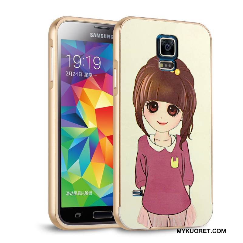 Kuori Samsung Galaxy S5 Metalli Hopea Takakansi, Kotelo Samsung Galaxy S5 Suojaus Kehys