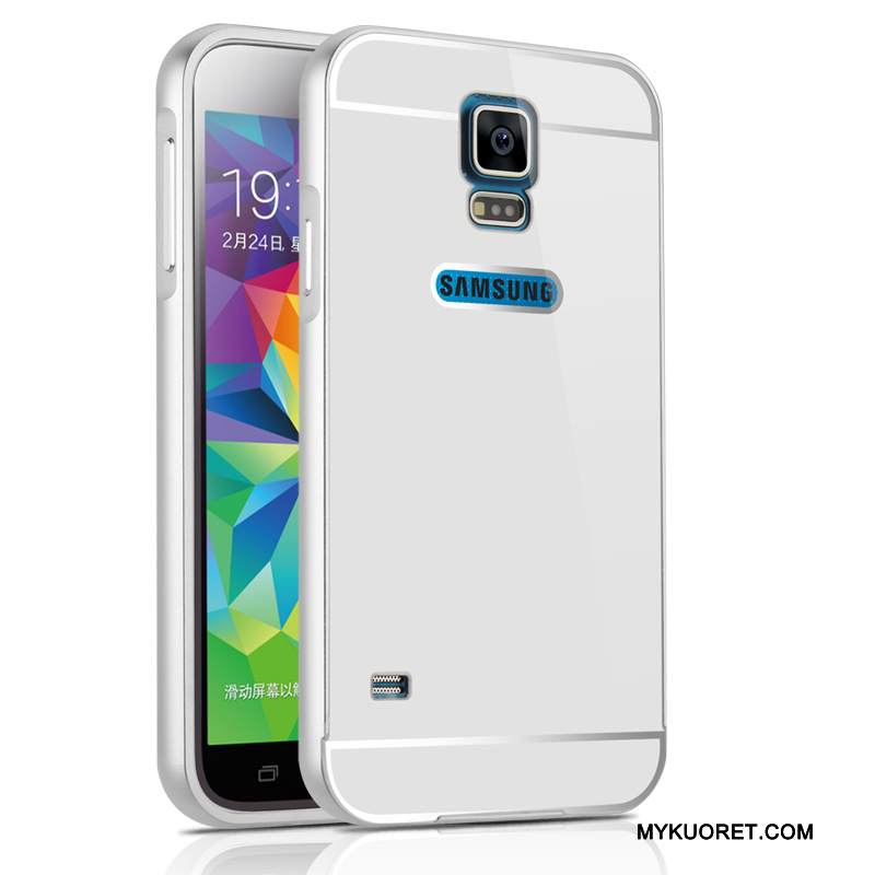 Kuori Samsung Galaxy S5 Metalli Hopea Takakansi, Kotelo Samsung Galaxy S5 Suojaus Kehys