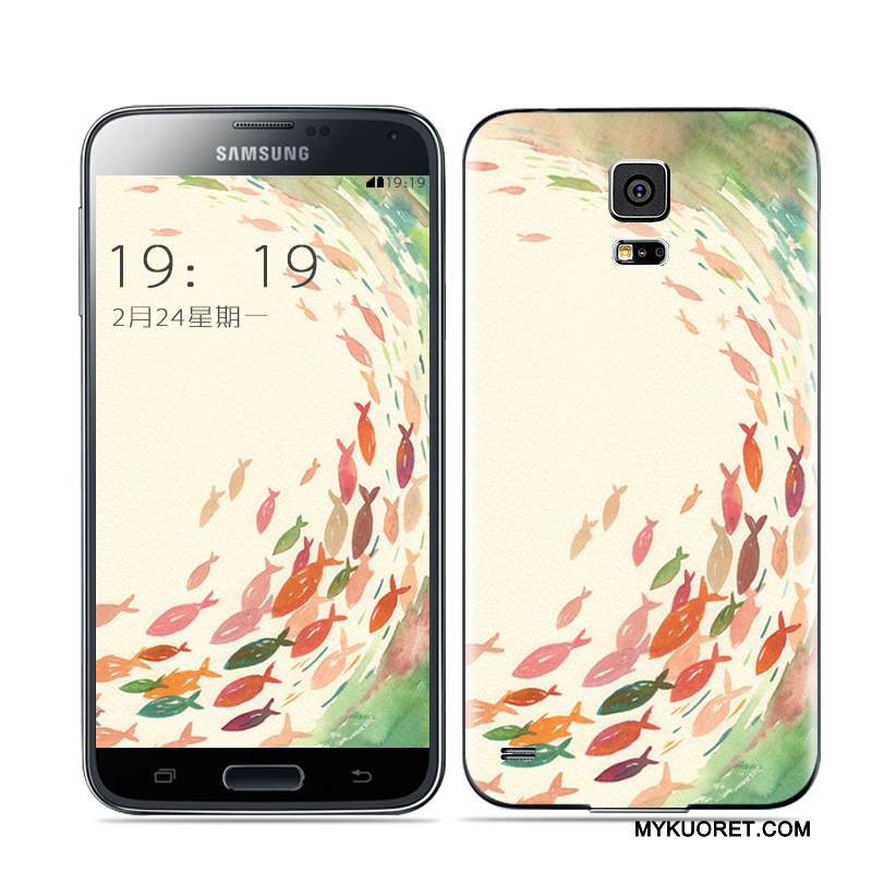 Kuori Samsung Galaxy S5 Monivärinen Kulta Takakansi, Kotelo Samsung Galaxy S5 Valkoinen Musta