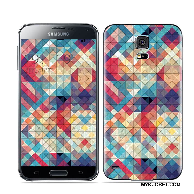 Kuori Samsung Galaxy S5 Monivärinen Kulta Takakansi, Kotelo Samsung Galaxy S5 Valkoinen Musta