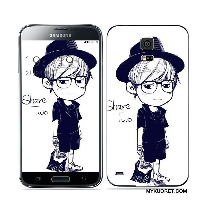 Kuori Samsung Galaxy S5 Monivärinen Kulta Takakansi, Kotelo Samsung Galaxy S5 Valkoinen Musta