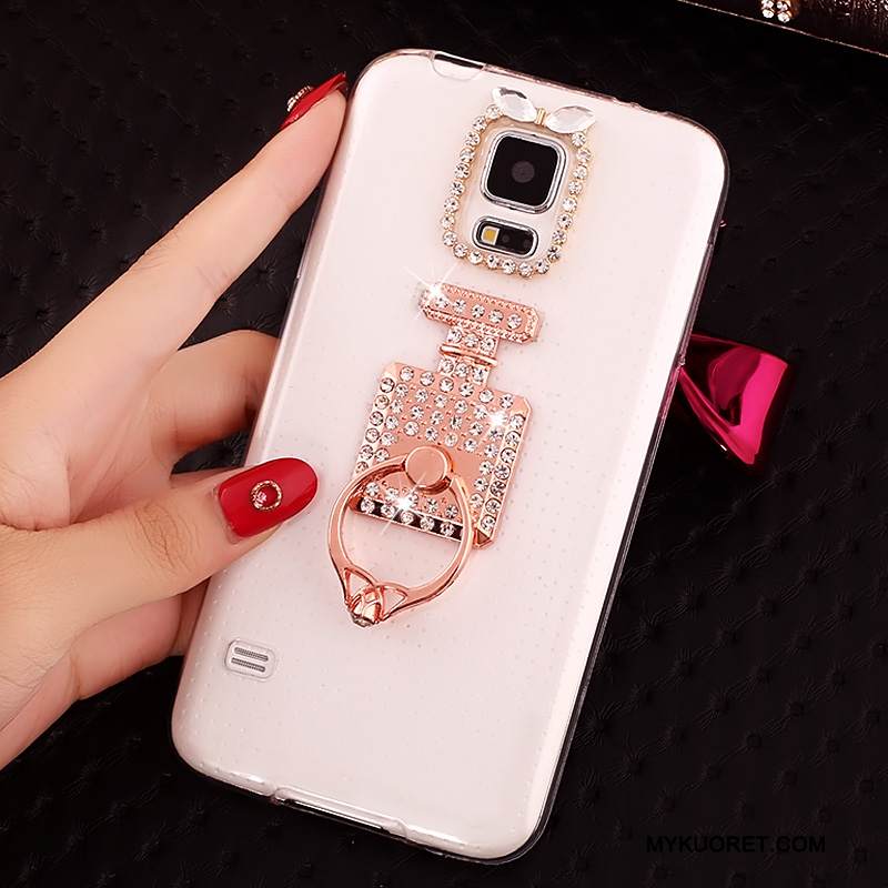 Kuori Samsung Galaxy S5 Pehmeä Neste Läpinäkyvä Murtumaton, Kotelo Samsung Galaxy S5 Strassi Kulta