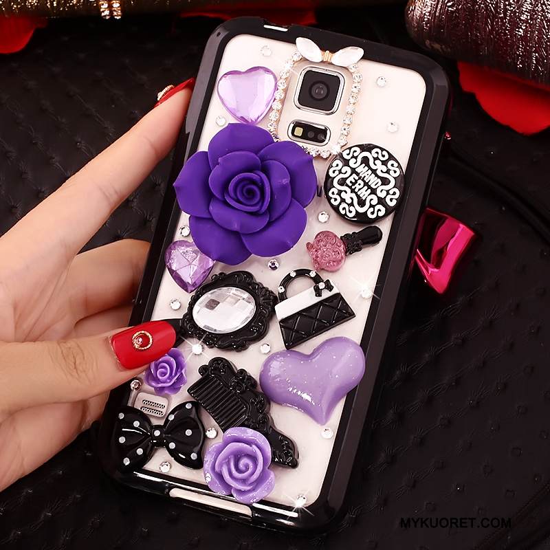 Kuori Samsung Galaxy S5 Sarjakuva Ultra Murtumaton, Kotelo Samsung Galaxy S5 Suojaus Ripustettavat Koristeet Jauhe