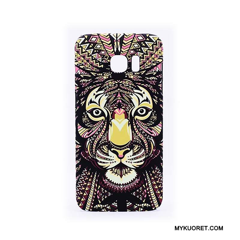 Kuori Samsung Galaxy S6 Edge + Kohokuviointi Kirkas Pesty Suede, Kotelo Samsung Galaxy S6 Edge + Suojaus Puhelimen Kuoret Kova