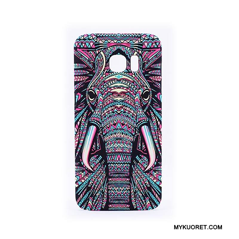 Kuori Samsung Galaxy S6 Edge + Kohokuviointi Kirkas Pesty Suede, Kotelo Samsung Galaxy S6 Edge + Suojaus Puhelimen Kuoret Kova