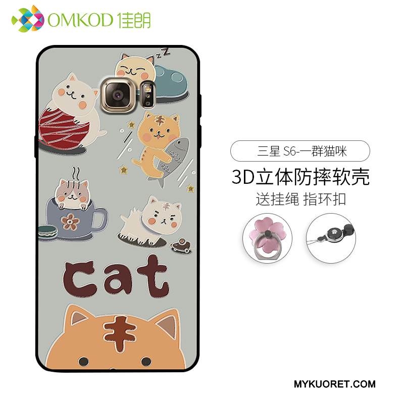 Kuori Samsung Galaxy S6 Edge Kohokuviointi Sininen Trendi, Kotelo Samsung Galaxy S6 Edge Pehmeä Neste Puhelimen Kuoret Persoonallisuus