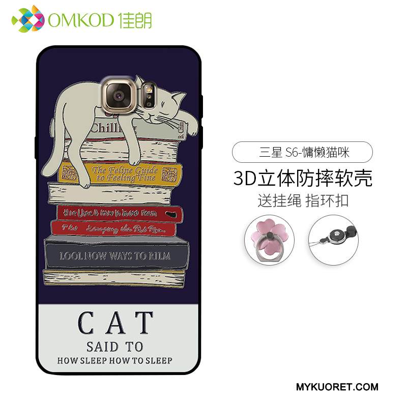 Kuori Samsung Galaxy S6 Edge Kohokuviointi Sininen Trendi, Kotelo Samsung Galaxy S6 Edge Pehmeä Neste Puhelimen Kuoret Persoonallisuus