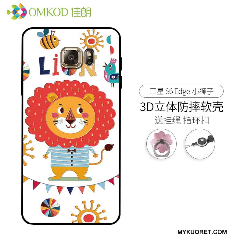 Kuori Samsung Galaxy S6 Edge Kohokuviointi Sininen Trendi, Kotelo Samsung Galaxy S6 Edge Pehmeä Neste Puhelimen Kuoret Persoonallisuus