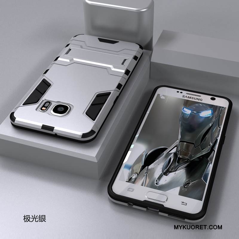 Kuori Samsung Galaxy S6 Edge + Laukut Puhelimen Kuoret Murtumaton, Kotelo Samsung Galaxy S6 Edge + Suojaus Kova Punainen