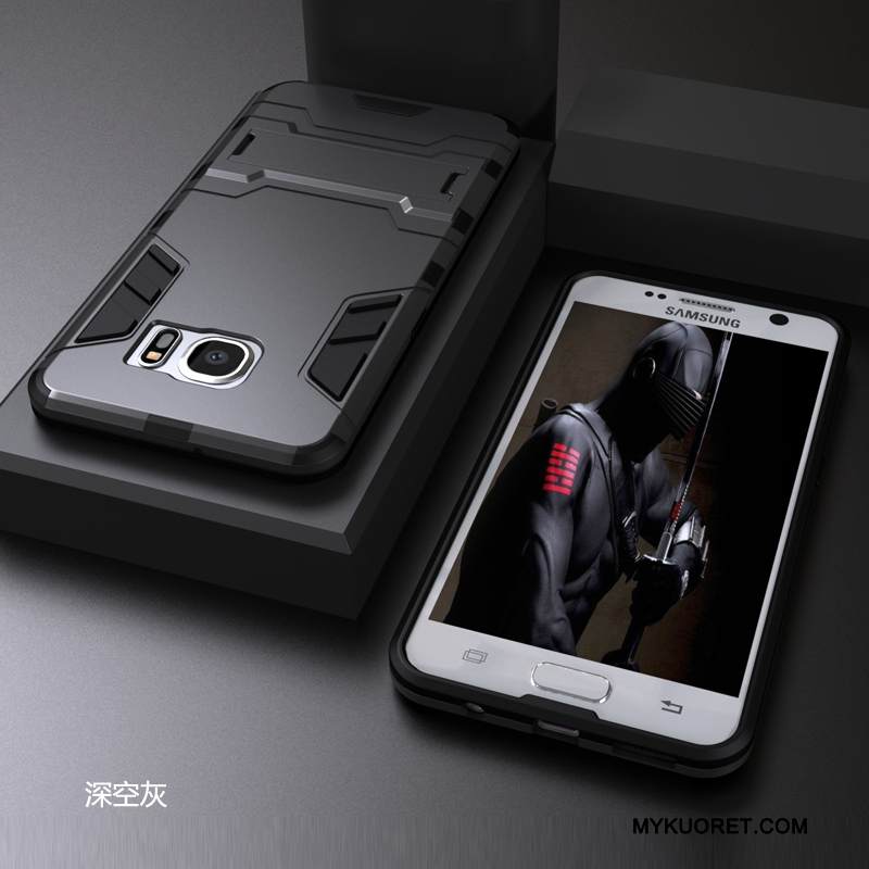 Kuori Samsung Galaxy S6 Edge + Laukut Puhelimen Kuoret Murtumaton, Kotelo Samsung Galaxy S6 Edge + Suojaus Kova Punainen