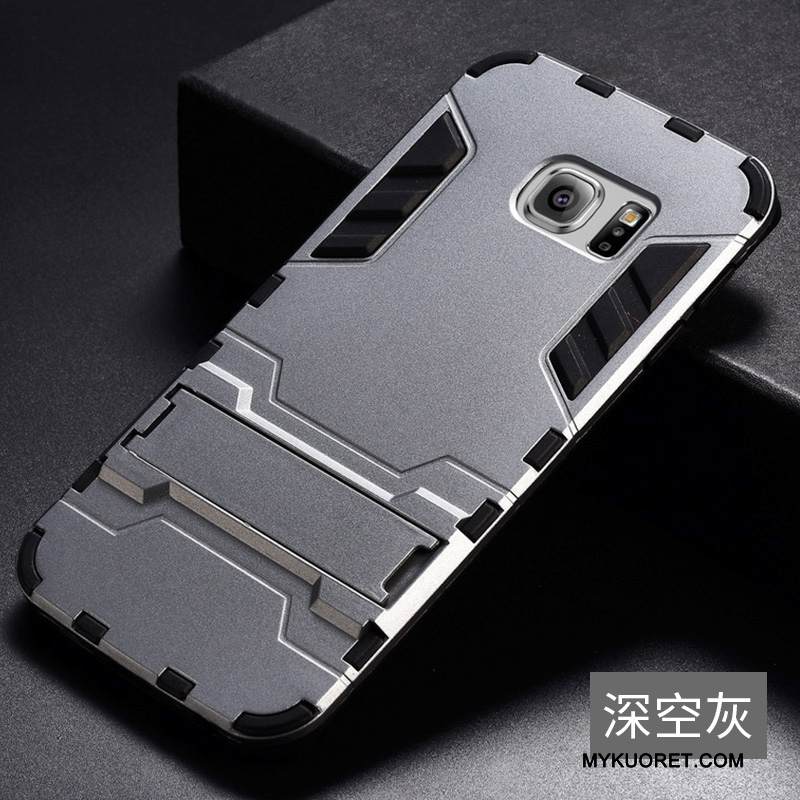 Kuori Samsung Galaxy S6 Edge Laukut Puhelimen Kuoret Murtumaton, Kotelo Samsung Galaxy S6 Edge Trendi Hopea