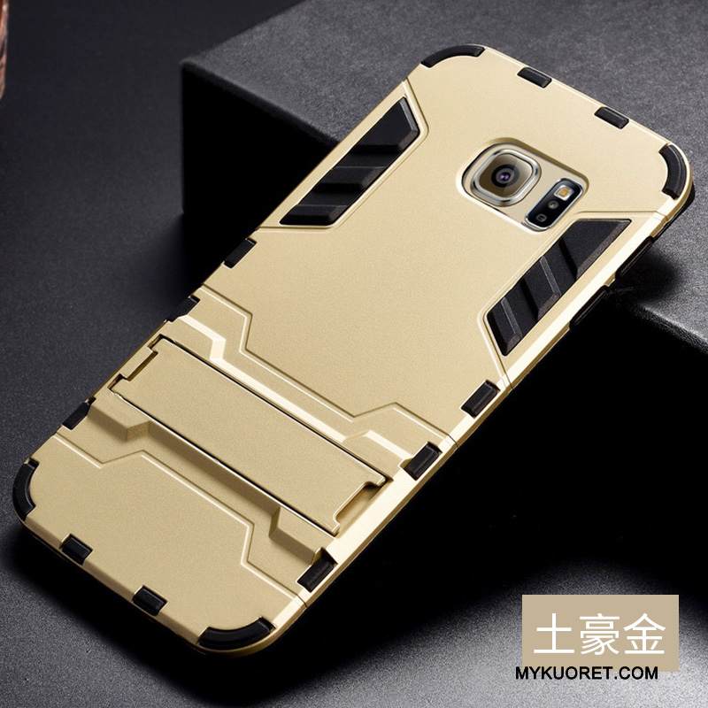 Kuori Samsung Galaxy S6 Edge Laukut Puhelimen Kuoret Murtumaton, Kotelo Samsung Galaxy S6 Edge Trendi Hopea