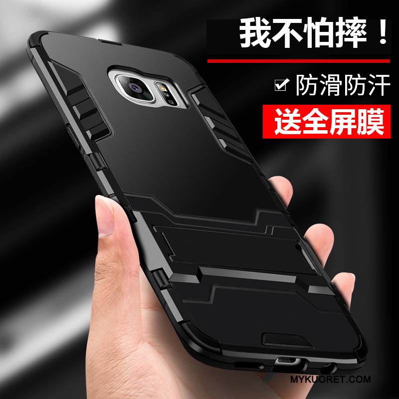 Kuori Samsung Galaxy S6 Edge Laukut Puhelimen Kuoret Murtumaton, Kotelo Samsung Galaxy S6 Edge Trendi Hopea