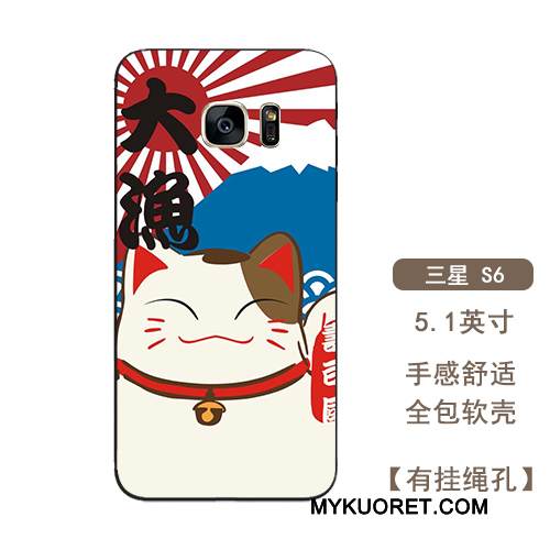 Kuori Samsung Galaxy S6 Edge + Laukut Ripustettavat Koristeet Rikkaus, Kotelo Samsung Galaxy S6 Edge + Silikoni Punainen Puhelimen Kuoret