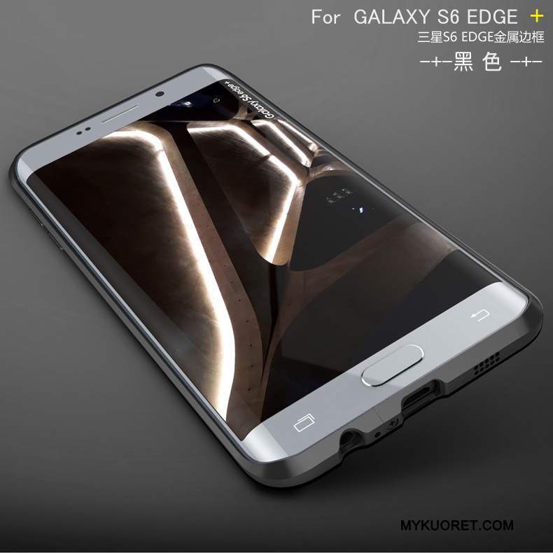Kuori Samsung Galaxy S6 Edge + Metalli Hopea Kehys, Kotelo Samsung Galaxy S6 Edge + Suojaus Puhelimen Kuoret Takakansi
