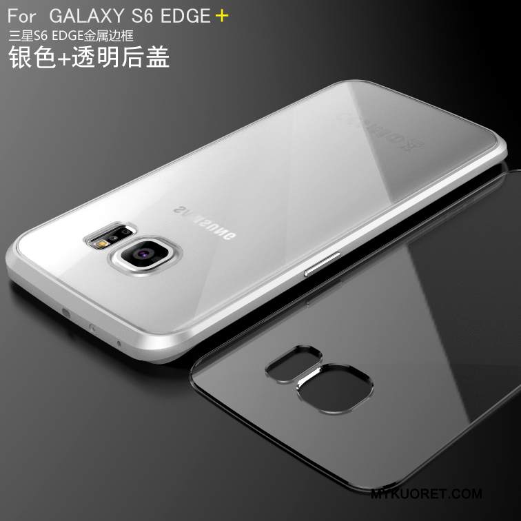 Kuori Samsung Galaxy S6 Edge + Metalli Hopea Kehys, Kotelo Samsung Galaxy S6 Edge + Suojaus Puhelimen Kuoret Takakansi