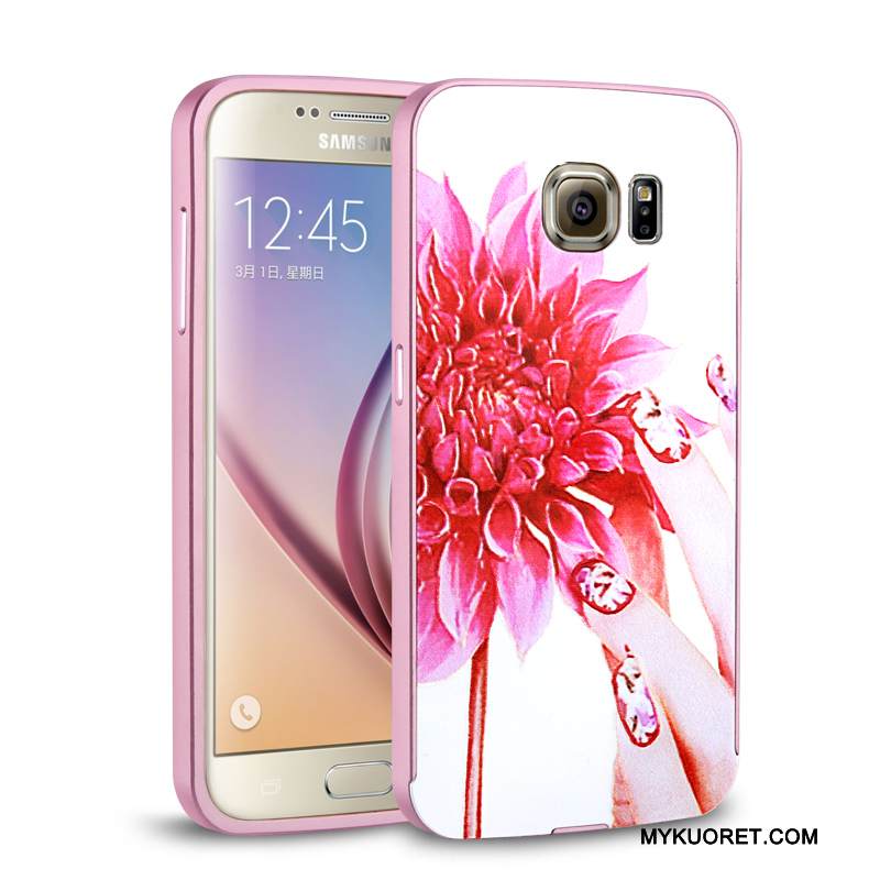 Kuori Samsung Galaxy S6 Edge Metalli Kehys Peili, Kotelo Samsung Galaxy S6 Edge Suojaus Kova Hopea
