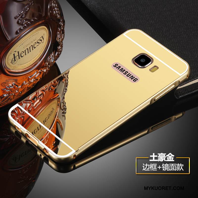 Kuori Samsung Galaxy S6 Edge Metalli Kehys Peili, Kotelo Samsung Galaxy S6 Edge Suojaus Kova Hopea